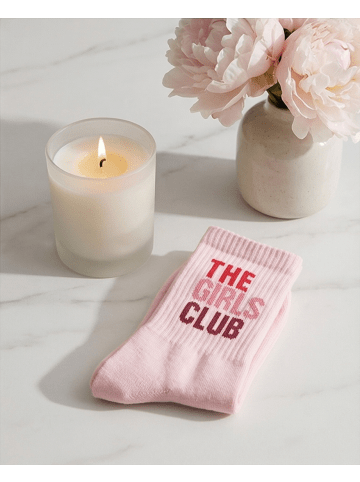 Dailysocks THE GIRLS CLUB mit klarem Statement rosa 39/42