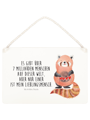 Mr. & Mrs. Panda Deko Schild Roter Panda mit Spruch in Weiß