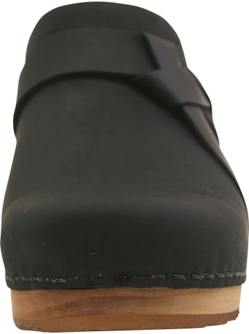 Sanita Comfortwear Clog "Wood-Manuella Square Open" in Schwarz