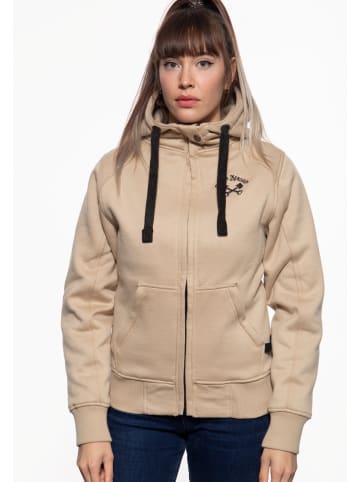 Queen Kerosin Queen Kerosin Sweatjacke mit Kapuze My Heart On Fire in beige