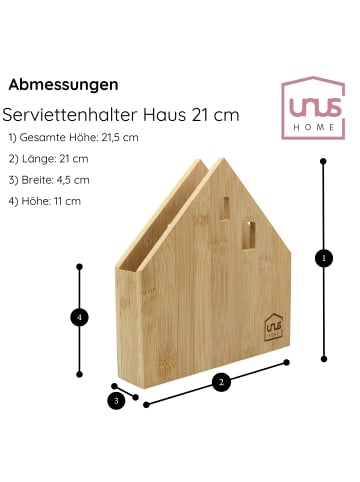 UNUS Serviettenhalter Haus Bambus in Natur