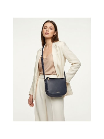 Lazarotti Bologna Leather Crossbody Umhängetasche Leder 25 cm in navy