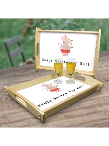 Mr. & Mrs. Panda Serviertablett Maus Beste Nichte der Welt mit S... in Weiß