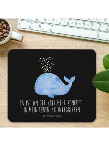 Mr. & Mrs. Panda Mauspad Wal Konfetti mit Spruch in Schwarz