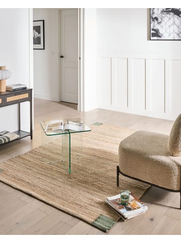 Beliani Kurzflor AMRAVATI in Beige/Grün - (W) 160 x (L) 230 cm