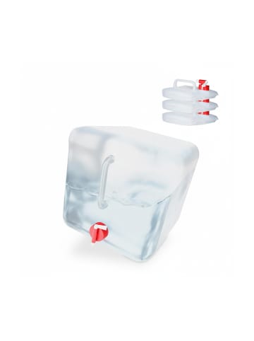 relaxdays 4x Faltkanister in Transparent/Rot - 20 l