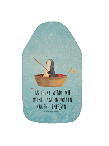 Mr. & Mrs. Panda Thermophor Pinguin Angelboot mit Spruch in Eisblau