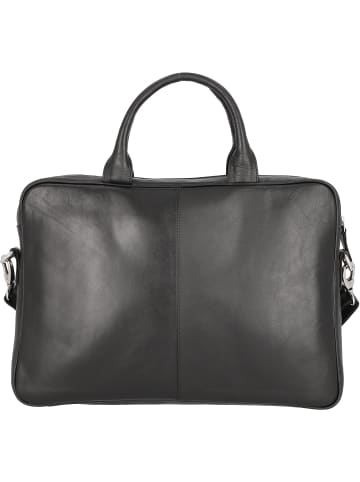 Dermata Aktentasche Leder 39 cm Laptopfach in schwarz