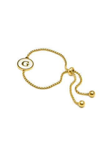 Luxenter bracelet in white mother-of-pearl and 18k gold-plated - Alphabet