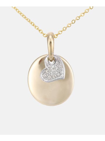 Diamant L'éternel Halskette mit Anhänger aus 375 Gelbgold mit Diamant Herz-Design