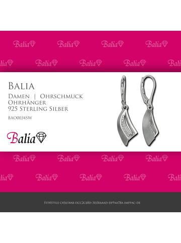 BALIA Silber 925 Damen Ohrhänger Segel Ohrring ca. 4cm