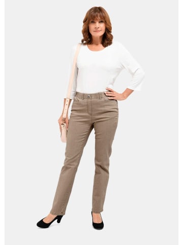 GOLDNER Kurzgröße:  Klassische Jeansschlupfhose MARTHA in beige