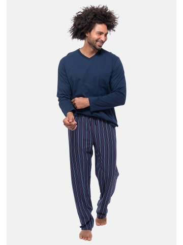 Ammann Schlafanzug Night & Home Cotton in Dunkelblau