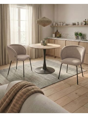 Beliani 2er-Set Esszimmerstuhl SARASOTA in Beige/Schwarz