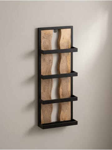 KADIMA DESIGN Wandregal 30x80x10 cm Massivholz / Metall Hängeregal