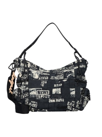 Desigual Newspaper Arica Schultertasche 30 cm in schwarz