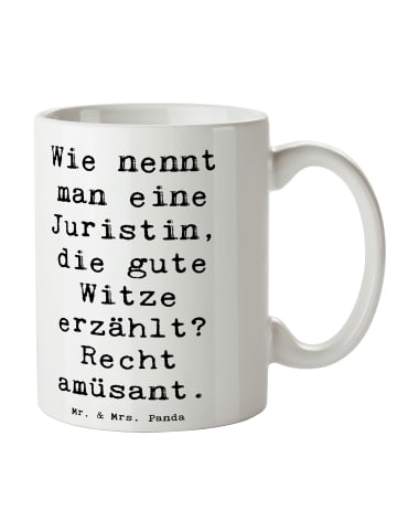 Mr. & Mrs. Panda Tasse Spruch Juristin Humor mit Spruch in Weiß