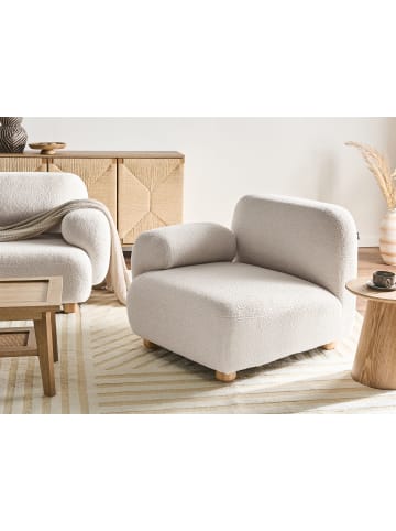 Beliani Sofaelement AMLI in Weiß/Braun - (W) 87 x (H) 75 x (L) 91 cm rechtsseitig