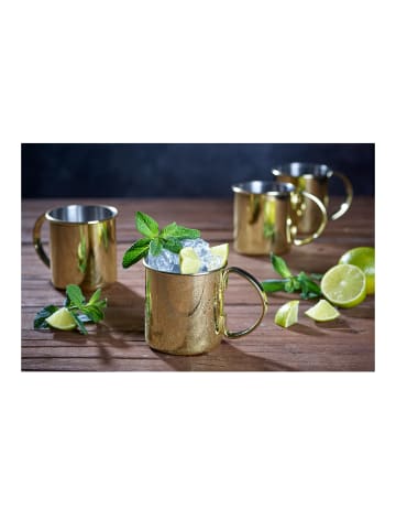 Echtwerk 4 tlg. Set Kupferbecher-Set 480 ml in Gold