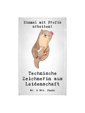 Mr. & Mrs. Panda Gästehandtuch Technische Zeichnerin Leidenschaf... in Weiß