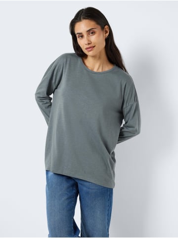 Noisy may Lockeres Langarm Basic Shirt NMMATHILDE in Grau