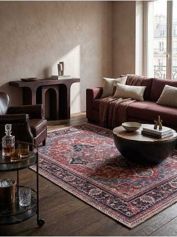 KADIMA DESIGN Flachgewebe-Teppich Handgewebt HALD Pflegeleicht Traditionell in Rot