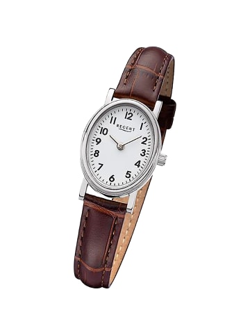 Regent Analog-Armbanduhr Regent Lederarmband braun extra groß (ca. 28x32mm)