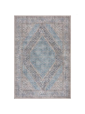 KADIMA DESIGN Waschbarer Teppich Medallion Muster, Orientalisch, Wohnzimmer in Blau
