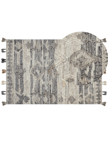 Beliani Kelim ARATASHEN in Grau/Beige - (W) 160 x (L) 230 cm