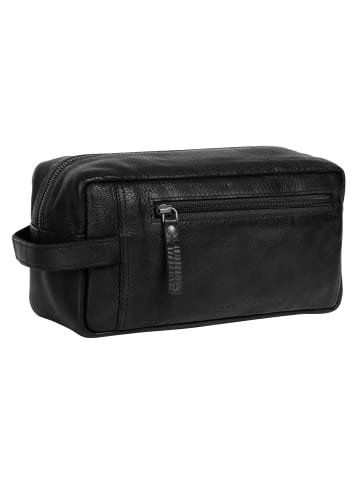 SPIKES & SPARROW Kulturtasche TOILETRY BAG echt Leder in schwarz