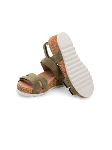 VITAFORM Veloursleder Sandaletten in khaki