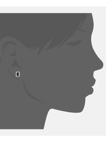Diamant L'éternel Ohrstecker aus 750 Weißgold mit Diamant mit Saphir