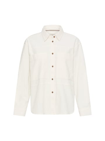 Camel Active Oversize-Bluse mit Hemdkragen in Milchweiß