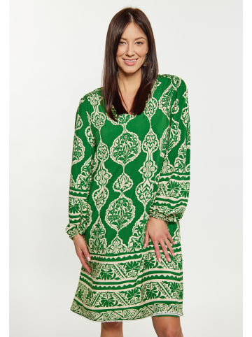 Usha Damen Kleid in grün Creme