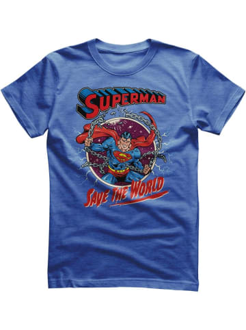 Superman T-Shirt "Superman Save The World T-Shirt" in Blau