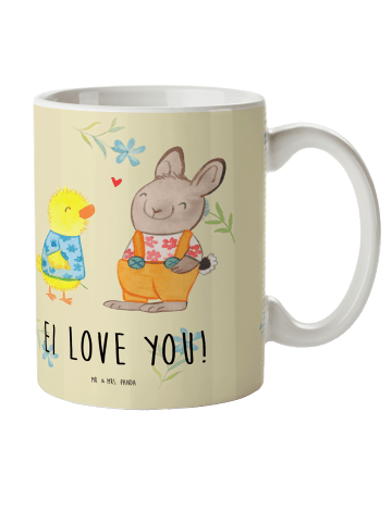 Mr. & Mrs. Panda Kindertasse Ostern Freundschaft mit Spruch in Blumig
