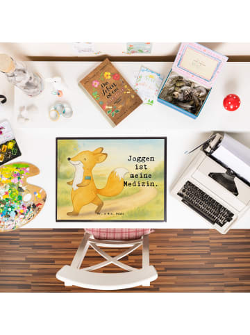 Mr. & Mrs. Panda schreibtischunterlage Fuchs Joggen Design mit S... in Weiß