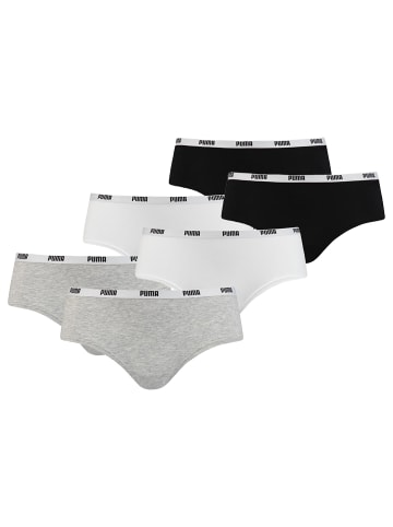 Puma Panty 6er Pack in Grau/Weiß/Schwarz