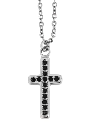 Adeliás Damen Halskette mit Anhänger – Kreuz aus Edelstahl in silber