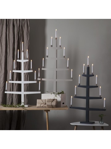 STAR Trading 9-flammiger Kerzenleuchter Tall, groß, weiß, 110cm