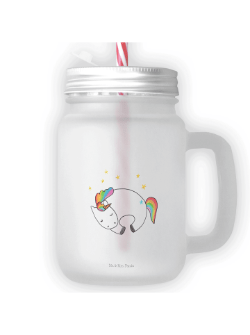 Mr. & Mrs. Panda Glas Einhorn Nacht ohne Spruch in Transparent