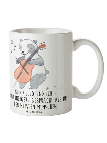 Mr. & Mrs. Panda Kaffeetasse ViolonZeichenllo Gespräche mit Spruch in Weiß