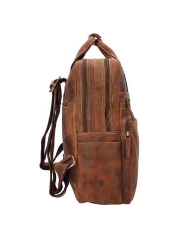 Greenburry Vintage Rucksack Leder 38 cm Laptopfach braun