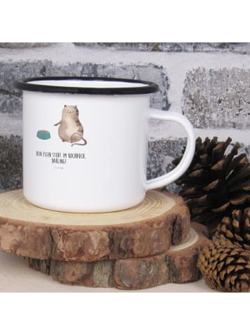 Mr. & Mrs. Panda Teetasse Katze Fressen mit Spruch in Weiß