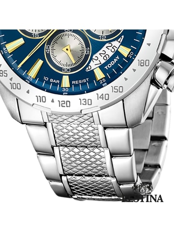 Festina Chronograph-Armbanduhr Festina Timeless Chronograph silber groß (ca. 45mm)