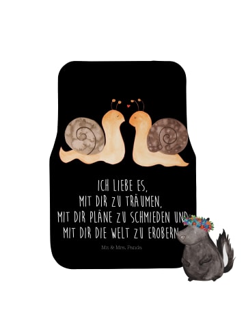 Mr. & Mrs. Panda Fahrer Autofußmatte Schnecken Liebe mit Spruch in Schwarz