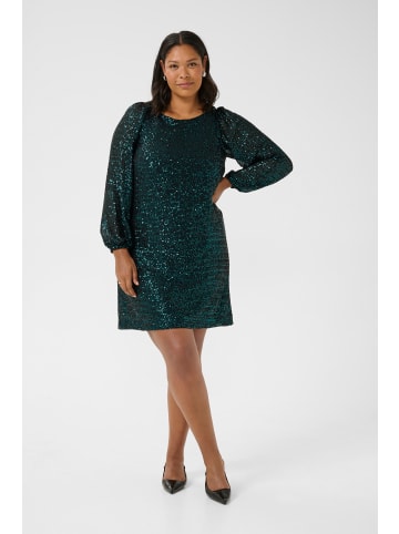 KAFFE curve Jerseykleid KClaila A-shape in Dark Green Sequin