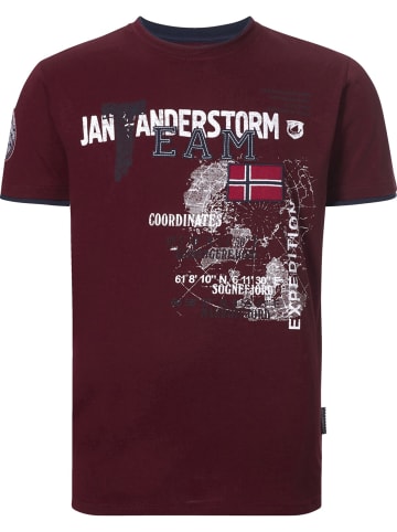 Jan Vanderstorm T-Shirt SÖLVE in dunkelrot