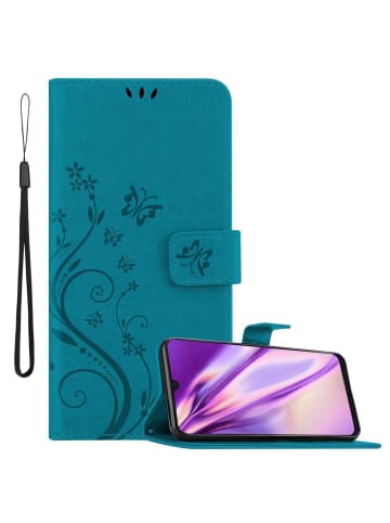 cadorabo Hülle für Samsung Galaxy A50 4G/A50s/ A30s Blumen in FLORAL BLAU