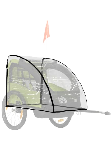 HOMCOM Regenschutz für Kinderanhänger in Transparent 76L x 61B x 61H cm
